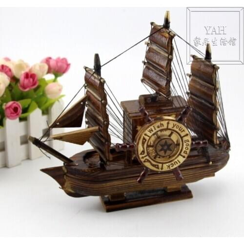 805 Retro Music Sailing Boat Creative Mediterranean Sailing Model Music Box Business Gifts Wholesale