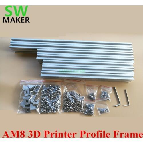 SWMAKER AM8 3D Printer Aluminum All Metal Extrusion Profile Frame with Nuts Screw Bracket Corner Silver
