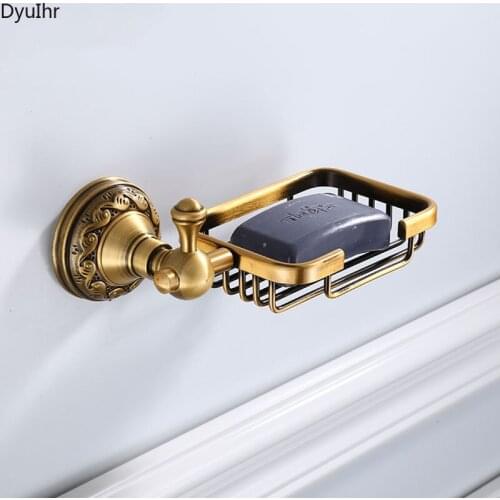 European-style antique space aluminum wall-mounted bathroom soap net, soap holder, exquisitely carved bathroom accessories