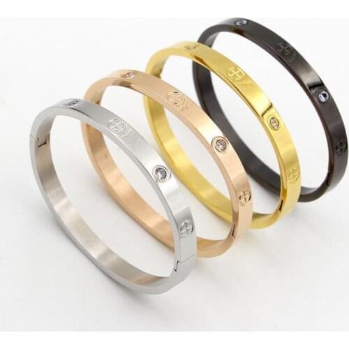 Stainless Steel Cuff Bracelets Bangles with Stone For Women Fashion Jewelry Charm Jewelry Accessories Bohemian Stylish Classic