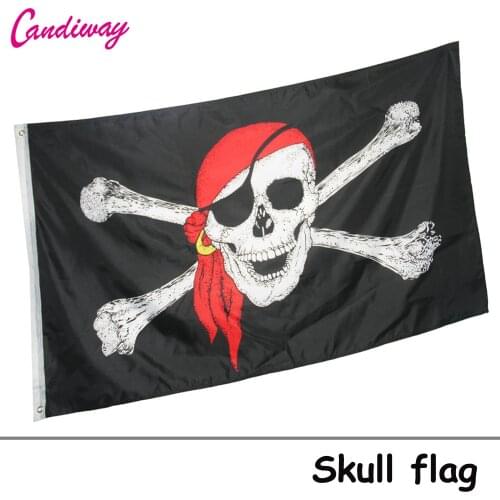 Skull Cross Crossbones Jolly Roger Caribbean Pirate Flags Banner Old Roger 90*150cm Festival Home Decoration Flag N023