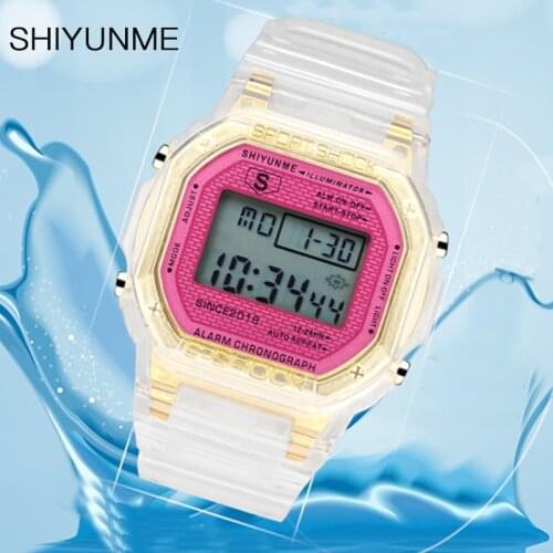 SHIYUNME Brand Digital Watch Fashion Mens Women Watches Led Light Timing Electronic Clock Man Waterproof Wristwatch For Girls