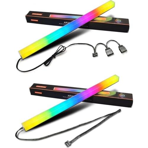 CoolMoon 30cm Aluminum Alloy RGB PC Case LED Strip Magnetic Computer Light Bar 5V/3PIN Small 4Pin ARGB Motherboard for PC Case