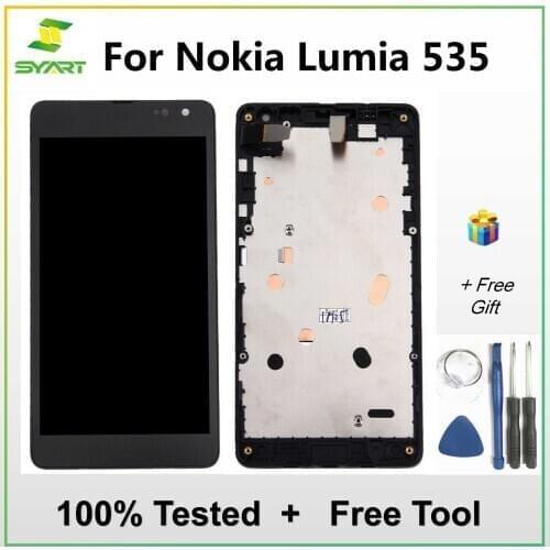 For Nokia Lumia 535 N535 RM-1090 Version 2S 2C LCD Display Touch Screen Digitizer Assembly With Frame Replacement