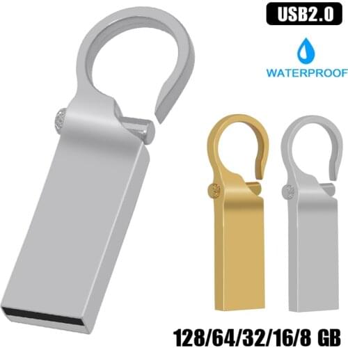 USB 2.0 Flash Drives Pen Drive 128GB 16GB 32GB 64GB Pendrives Waterproof Metal U Disk Memoria Cle USB 2.0 business Memory Stick