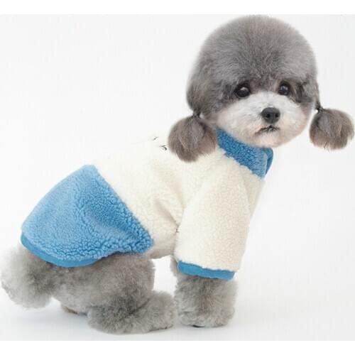 Dog Fleece Sweatshirt Cat Clothes Winter Warm Dog Cat Jackets Soft Plus Velvet Pet Coat for Small or Medium Dogs