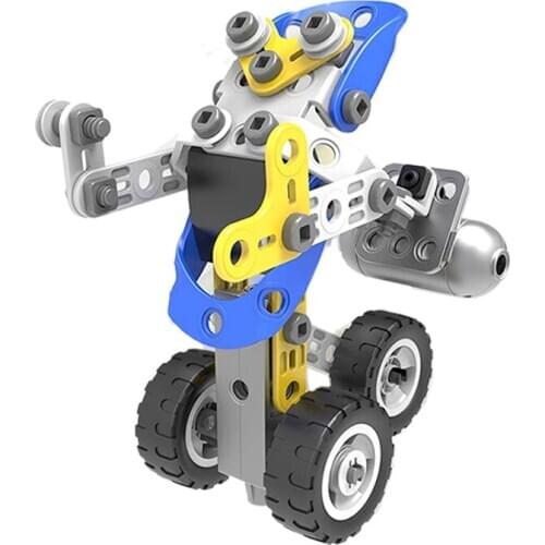 STEM Building Toys 10-In-1 Motor Powered 113 PCS DIY Stem Vehicle Construction Engineering Toy Set for Kids 5-10+ Year