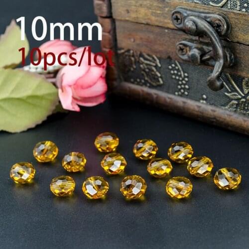 5A qaulity !!!10MM 10piece/lot crystal beads Cut Faceted Round Glass Beads