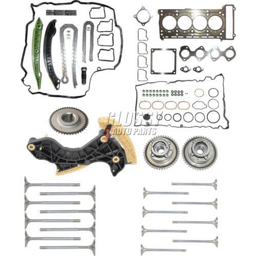 AP02 Timing Chain 16x Inlet & Exhaust Valves Cylinder Head Gaskets Kit For Mercedes M271 C250 E250 SLK250 W204 W212 W212 CGI