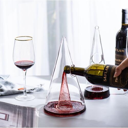 Creative Handmade Glass Wine Decanter Crystal Red Wine Jug Brandy Pourer Aerator Champagne Bottle Home Restaurant Bar Supplies