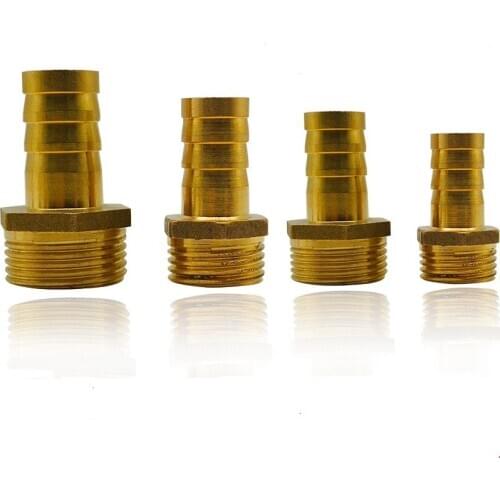 Brass Hose Pipe Fitting 10mm 12mm 14mm 16mm 19mm 32mm Barb Tail To 1 Inch BSP Male Thread Connector Joint Copper Coupler Adapter