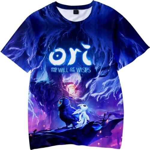 Hot sale Harajuku Ori and The Will of The Wisps T-shirt 3D Short-sleeve T-shirt Korean Boy/girl/kids Stylish summer cool Tees
