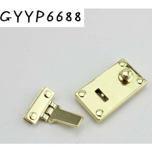 20sets 44*40mm handmade Metal Trunk Locks lock bags metal fashion hardware Accessories rectangle alloy big push lock