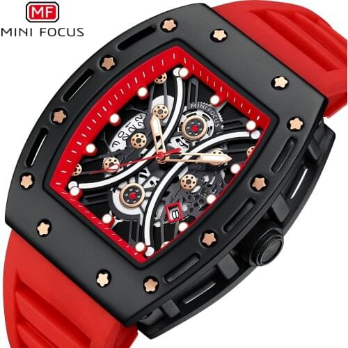MINI FOCUS Fashion Mens Watches Top Brand Luxury Quartz Silicone Strap Waterproof Sports Wristwatches Hombre Relogio Masculino