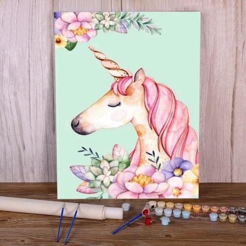 Animal Unicorn Coloring By Numbers Painting Package Acrylic Paints 50*70 Painting On Canvas Decoration Crafts For Adults Art