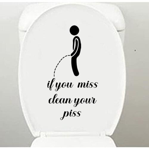 Toilet Stickers European and American Motto Wall Stickers Restroom Decor Toilet Cover Toilet Seat Stickers Restroom Decor