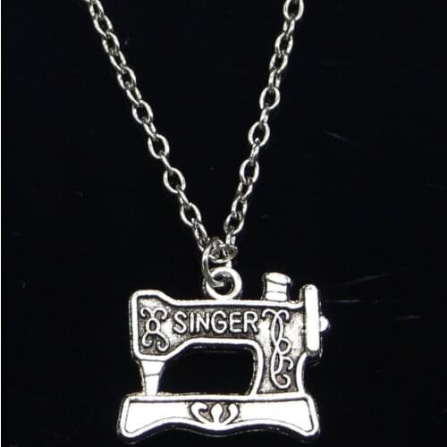 New Fashion Necklace 20x17mm vintage singer treadle sewing machine Pendants Short Long Women Men Gift
