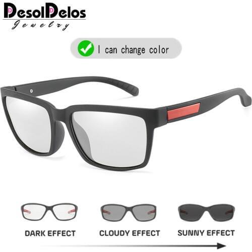 DesolDelos Driving Selection Rectangle Photochromic Polarized Men Sunglasses Women Car Driving Safe Polarizing Male Sun Glasses