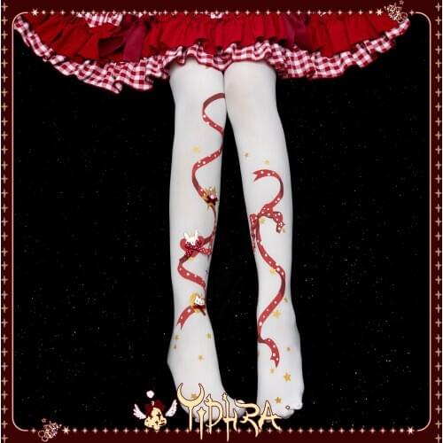 ‘’Scattered Stars” Pattern Autumn Winter Original Japanese Lolita 80d&300d Socks Girl Thicken Pantyhose Women Stockings Xmas