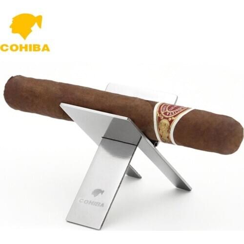 Cohiba Stainless Steel Cigar Holder Foldable Stand Cigarette Rack Cigarette Display Bracket Rack Smoking Accessories