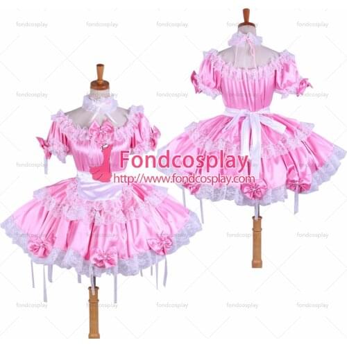 Lockable Sissy maid satin dress Uniform cosplay costume Tailor-made[G1620]