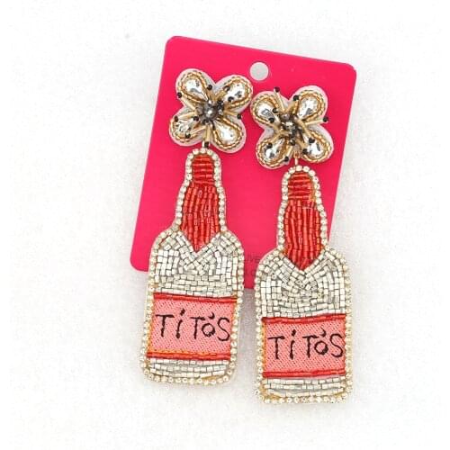 Aretes New Creative Wine Bottle Pendant Dangle Drop Earrings Statement Fashion Woman Glass Cocktail Red Wine Earrings For Women