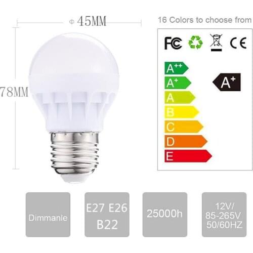Smart LED Bulb Lamp IR Remote Control LED Bulb Decor Light Bulb 3W 16 Colors Changing Light RGBW LED Lamp Spotlight Drop Ship