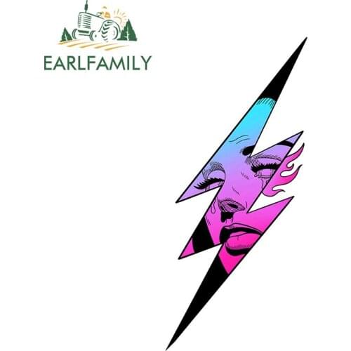EARLFAMILY 13cm x 6.1cm for Crying Lightning Girl DIY Motorcycle Car Stickers Custom Printing Vinyl Car Wrap Waterproof Decal