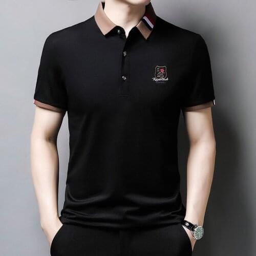 High Quality Luxury Mens POLO Shirts Mens Lapel Short-sleeved T-shirts Business Casual POLO Shirts Embroidered T-shirts