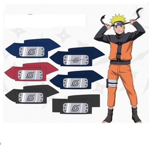 Top Quality Anime Uchiha Sasuke Uzumaki Hatake Kakashi Cosplay Accessories Ninja Headband Headwear Halloween Props Gifts