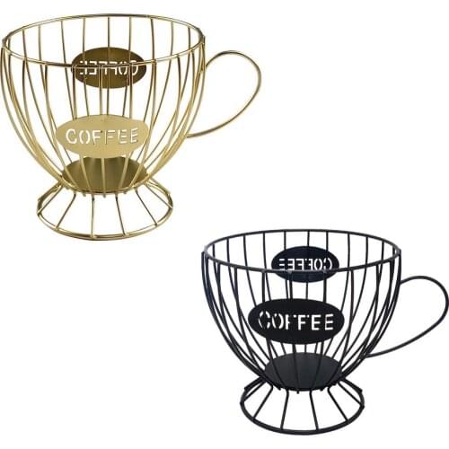 Iron Wire Hollow Coffee Capsule Basket Anti-Rust Creative Electroplating Gold Spray Storage Cup Snack Fruit Storage Basket