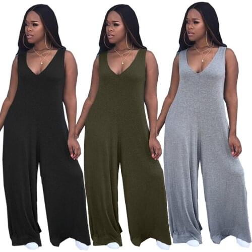 2021 Ladies Sexy Temperament Sleeveless Loose Plus Size Jumpsuit Jumpsuit