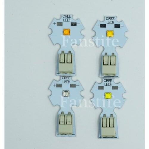 10X Solderless Cree XTE XT-E 1W-5W Cool white Warm white NW Royal Blue High Power Led on Solderless Aluminum PCB