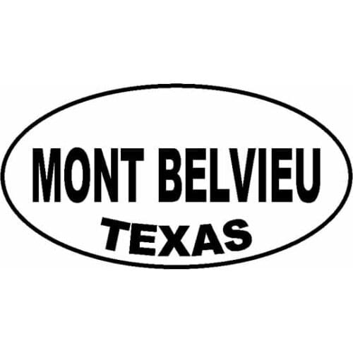 14.4CM*7.7CM MONT BELVIEU TEXAS Oval Vinyl Decals Car Sticker Black/Silver C10-01696