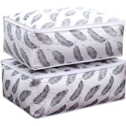 2Pcs Foldable Storage Bag Clothes Blanket Quilt Closet Sweater Organizer Box Home Storage Bags Supplies