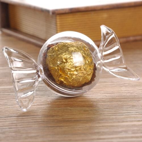 5pcs Candy Shape Storage Boxes Wedding Candy Chocolate Box Transparent Plastic Storage Box Organizer Baby Shower Box