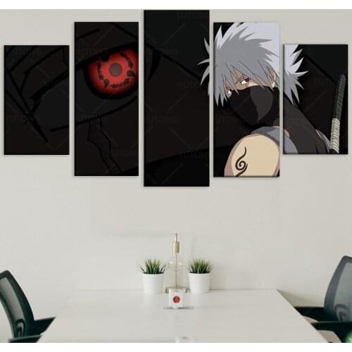 5 Piece Wall Art Canvas Anime Manga Ninja Figure Kakashi Posters And Pictures Modern Living Room Wall Decoration Paintings