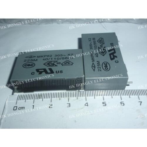 5PCS MKP62 305V X2 225M 2.2UF M=20% P=37mm Film Capacitor