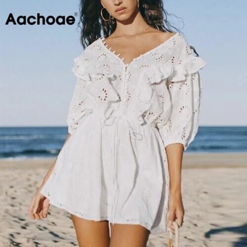 Белые летние платья Aachoae China At AliExpress