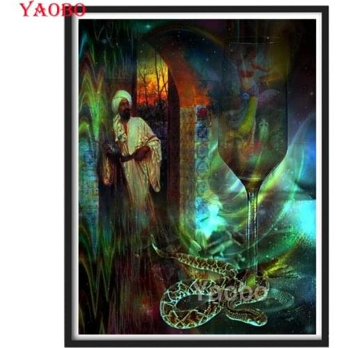 Diamond Embroidery Indian Man And Cobra 5D DIY Diamond Painting Cross Stitch Full Square Round Drill Mosaic Home Decor