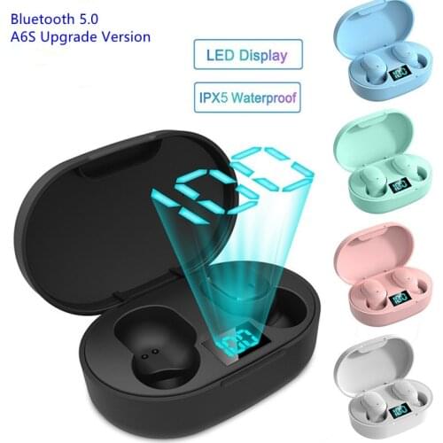 E6S Bluetooth Earphone 5.0 LED Display Waterproof Wireless Earbuds TWS Earphones Noise Cancelling With Mic for Xiaomi Huawei