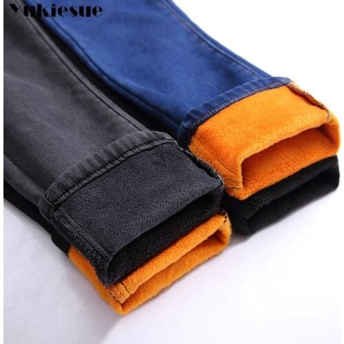 Streetwear Womens pencil pants boyfriend jeans for women jean femme denim skinny jeans woman high waist winter thick trousers