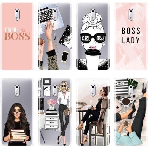 TPU Case For Nokia 8 6 5 3 2 1 Girl Boss Pink Women Cartoon Ladies Soft Silicone Back Cover For Nokia X6 7 Plus Phone Case