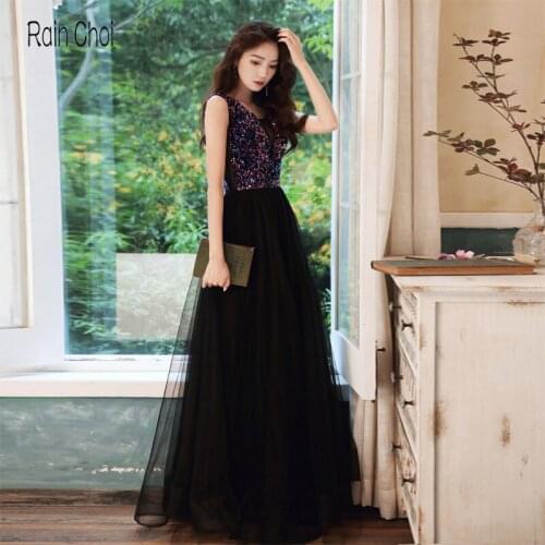 Black Prom Dresses 2021 Sequins Party Gowns Elegant Long Formal Evening Dresses