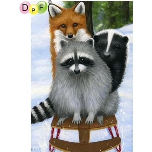DPF DIY Snow lemurs 5D full square crafts diamond embroidery needlework diamond painting cross stitch home decor diamond mosaic