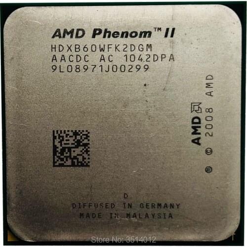 AMD Phenom II X2 B60 3.5 GHz Dual-Core CPU Processor HDXB60WFK2DGM Socket AM3