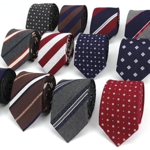 Mens Tie Narrow Cotton Striped Necktie Male 8cm Formal Wear Business Casual Professional Work Check Fathers Gift Neck Ties