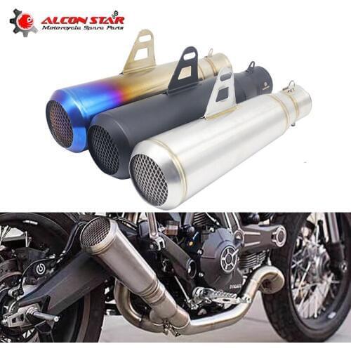 Alconstar Motorcycle Exhaust Muffler GP Escape Exhaust Mufflers Pipe 51mm Silencer For Z1000 Z750 Z800 NINJA250 ER6N CBR650F