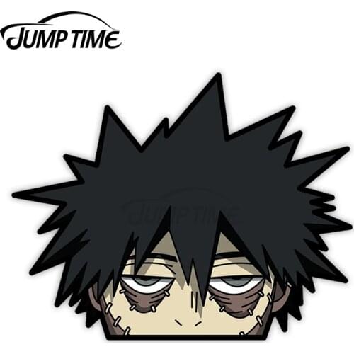 JumpTime 13 x 6.6cm For Dabi My Hero Academia Peeker Trunk Bumper Decal Scratch-Proof Waterproof VAN Car Stickers Cartoon Laptop
