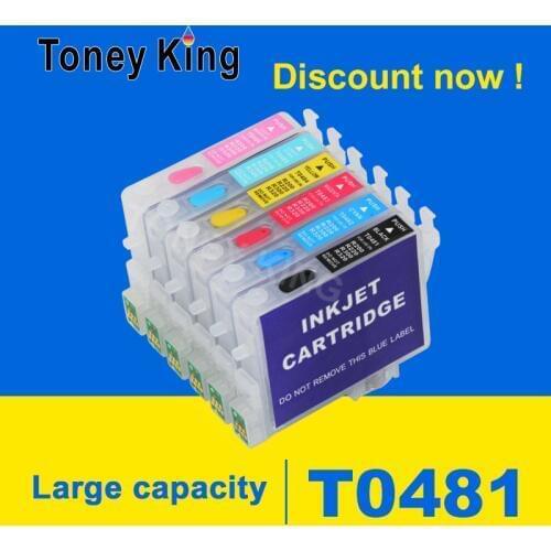 Toney King T0481 Refillable Ink Cartridge For Epson Stylus Photo R200 R220 R300 R300M R320 R340 RX500 RX600 RX620 RX640 Printer